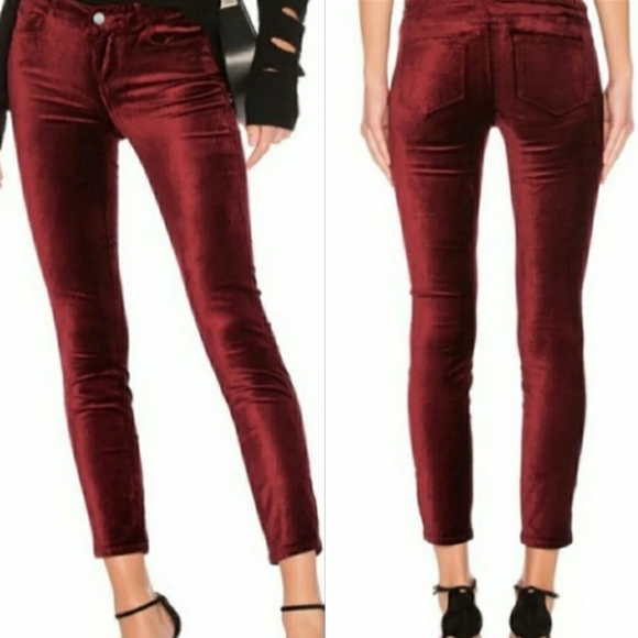 PAIGE Denim - Paige Velvet Red Verdugo Ultra Skinny Hoxton Pants